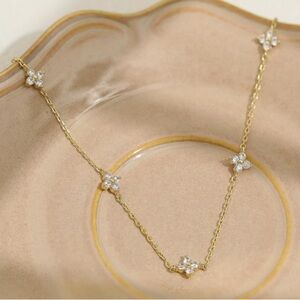 Gold Necklace with Butterfly Accents